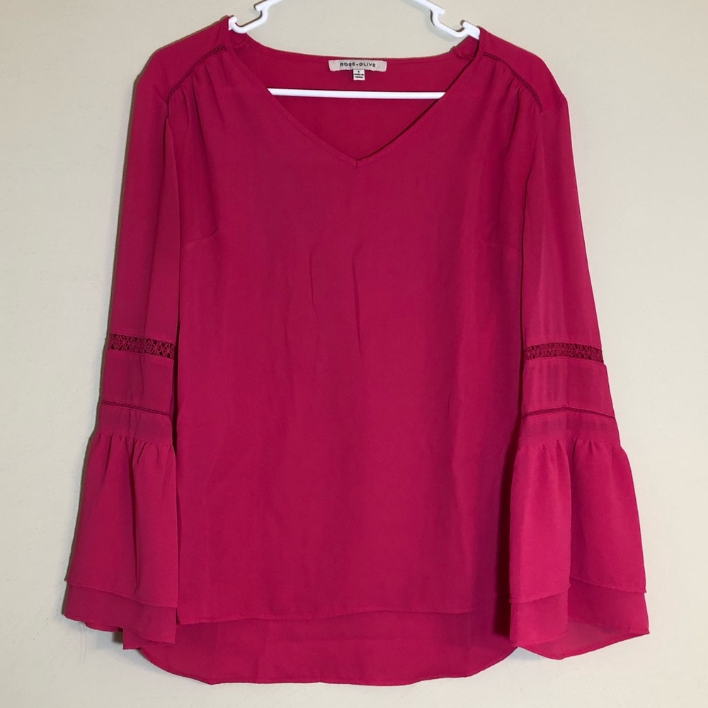 Pink bell sleeve shirt